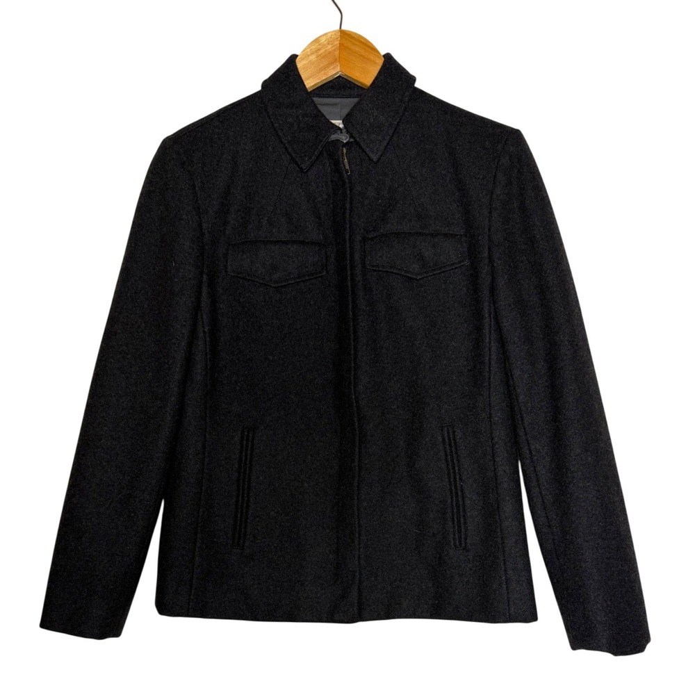 J.Crew Wool Jacket Womens XS Utility Full Zip Charcoal Grey EUC